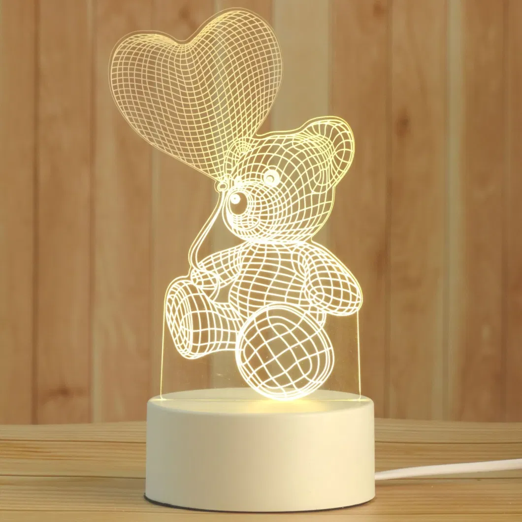 Hot Sale Decorative Table Lamp 3D Kids Night Light for Bedroom, Christmas Decoration LED Light