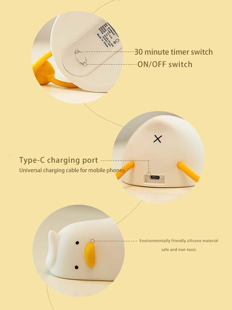 Duck Rechargeable Bedside Touch Lamp for Breastfeeding