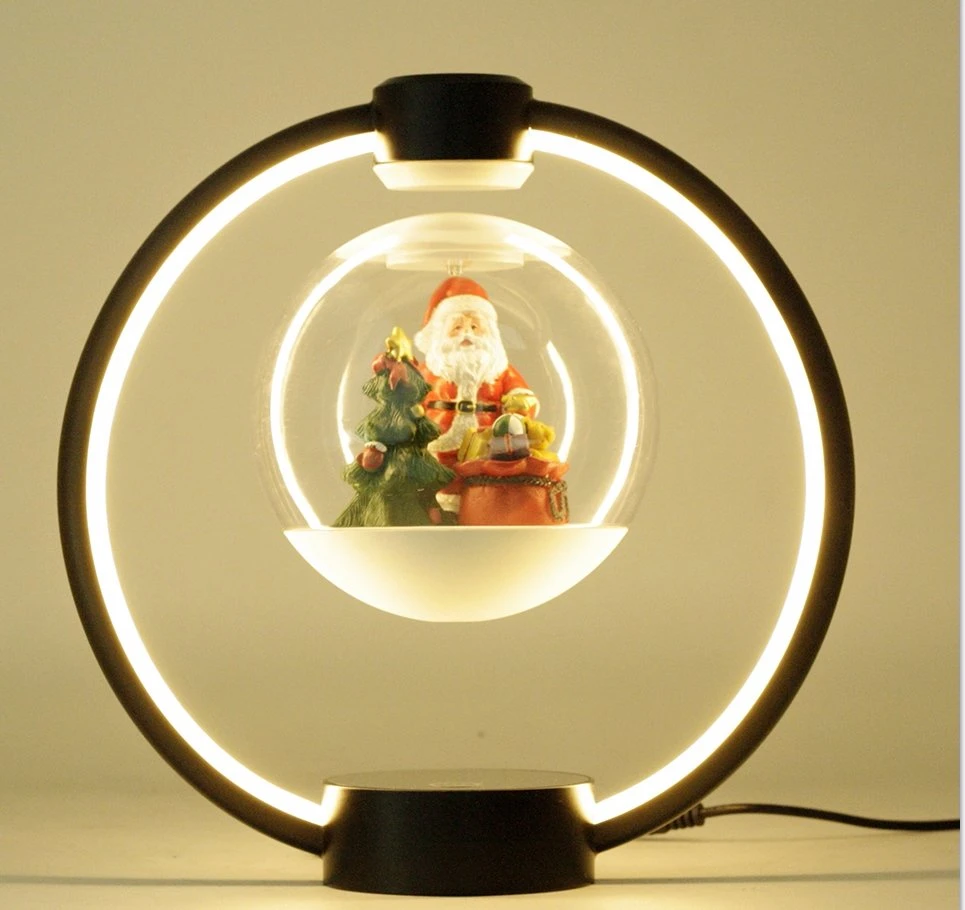 New Hotsale Promotion Gift Magnetic Levitation Floating 14cm Christmas Ball Light Gift Lamp